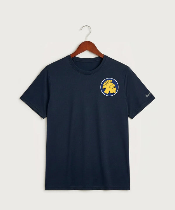 Wausau West High School Cheer - College Navy Nike Swoosh Sleeve rLegend Tee NKDX8730