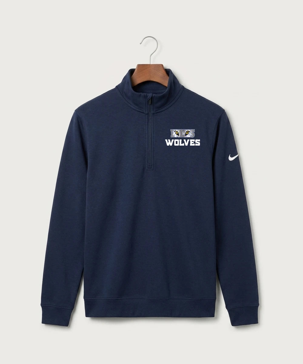 Walker Hackensack Akeley Volleyball (Girls) - Midnight Navy Nike Club Fleece Sleeve Swoosh 1/2-Zip NKDX6718
