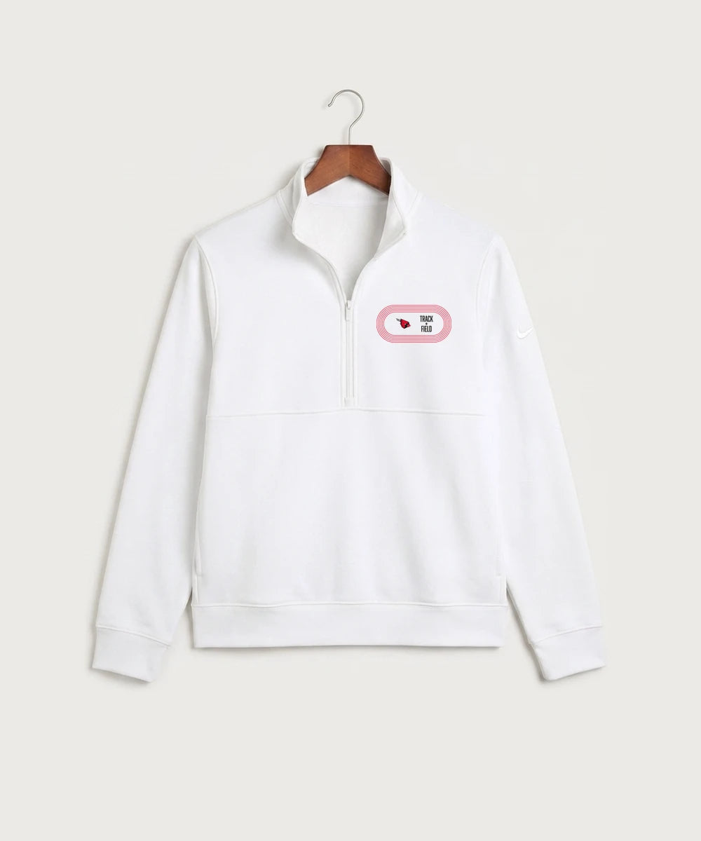 GF E2E Test 02 Track and Field - White Nike Club Fleece Sleeve Swoosh 1/2-Zip NKDX6718