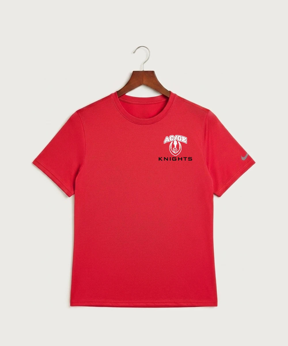 Alden-Conger-Glenville Emmons High School Football (Boys) - University Red Nike Swoosh Sleeve rLegend Tee NKDX8730