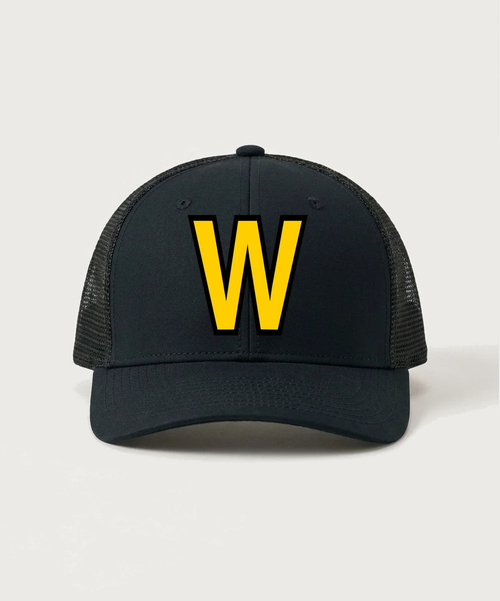 Warroad High School Football (Boys) - Black/ Black Sport-Tek Club Trucker Cap STC46