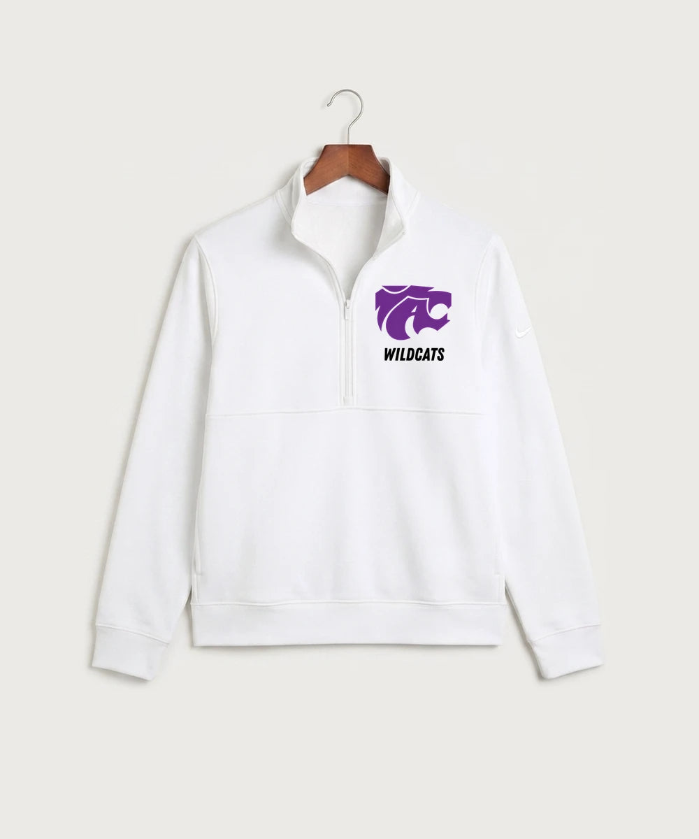 Axtell High School Basketball (Girls) Team Store - White Nike Club Fleece Sleeve Swoosh 1/2-Zip NKDX6718