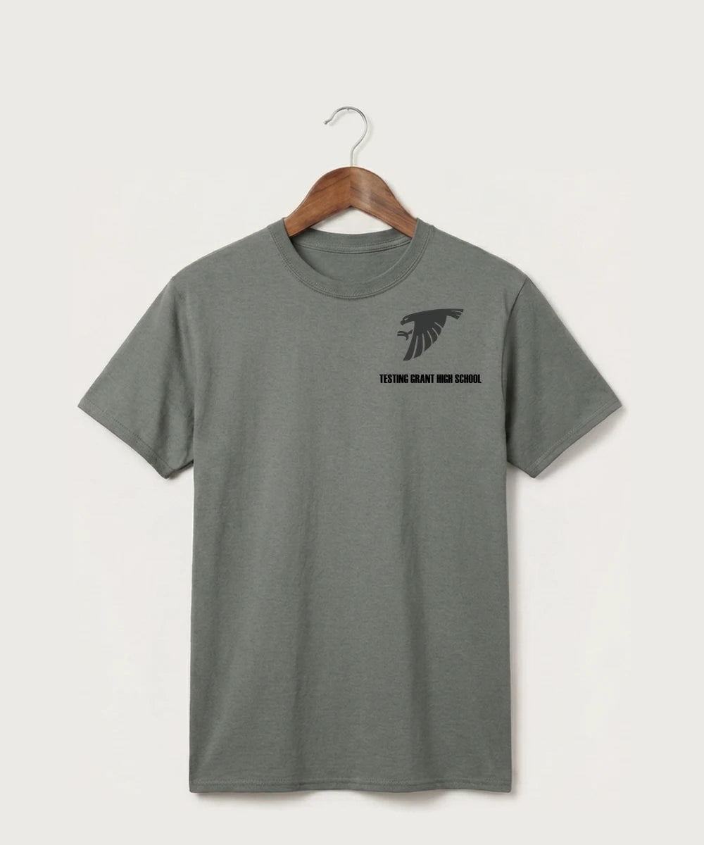 GF E2E Test 03 Girls Basketball - Medium Grey Port & Co Core Cotton Tee. PC54