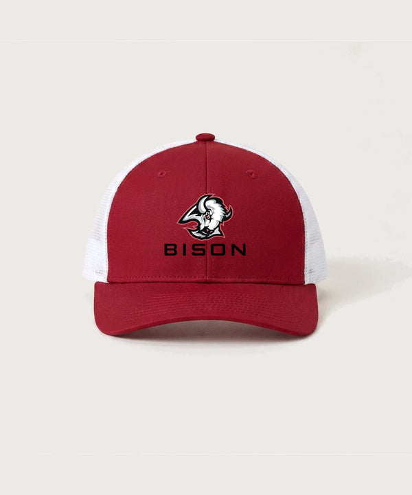 Buffalo High School Football (Boys) - Deep Red/ White Sport-Tek Club Trucker Cap STC46