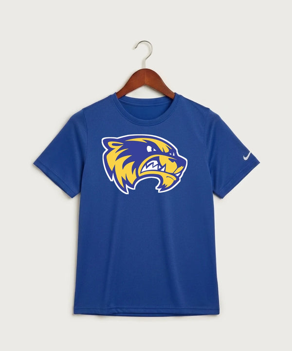 Wadena Deer Creek High School Football (Boys) - Game Royal Nike Youth Swoosh Sleeve rLegend Tee NKDX8787