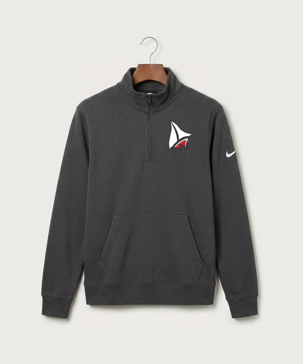 Detroit Lakes Community High School Football (Boys) - Anthracite Nike Club Fleece Sleeve Swoosh 1/2-Zip NKDX6718