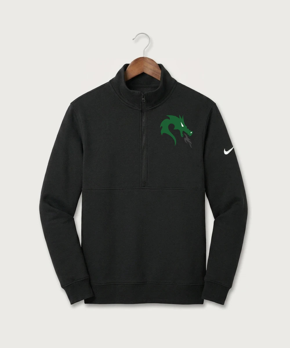 Pine City High School Football (Boys) - Black Nike Club Fleece Sleeve Swoosh 1/2-Zip NKDX6718