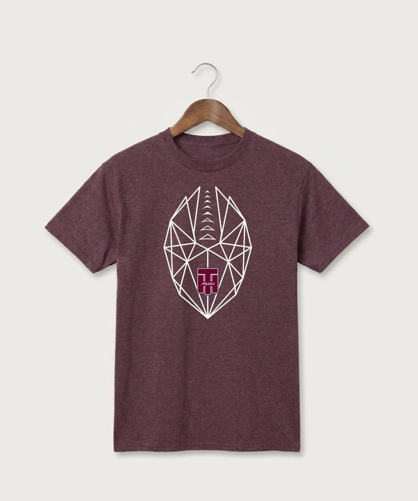 Two Harbors High School Football (Boys) - Heather Athletic Maroon Port & Co Core Cotton Tee. PC54
