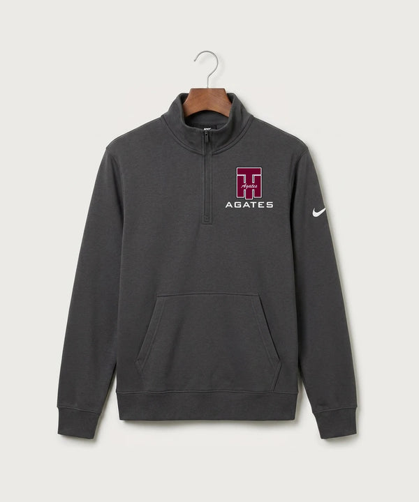 Two Harbors High School Football (Boys) - Anthracite Nike Club Fleece Sleeve Swoosh 1/2-Zip NKDX6718
