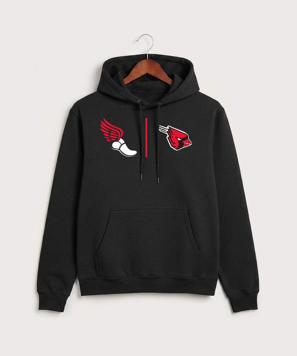 Forreston Track and Field - Jet Black Port & Co Core Fleece Pullover Hooded Sweatshirt. PC78H