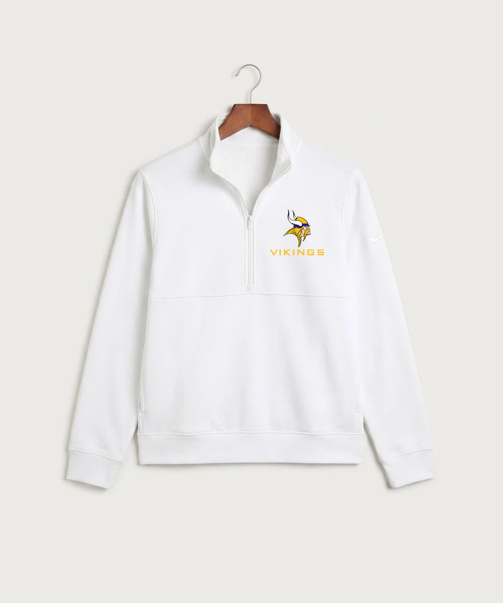Hayfield High School Volleyball (Girls) - White Nike Club Fleece Sleeve Swoosh 1/2-Zip NKDX6718