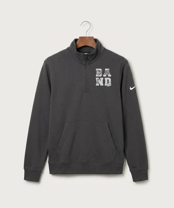 Edgerton High School Band Team Store - Anthracite Nike Club Fleece Sleeve Swoosh 1/2-Zip NKDX6718