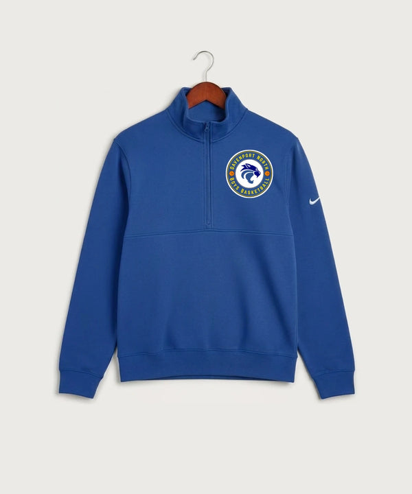 GF E2E Test 05 Boys Basketball - Game Royal Nike Club Fleece Sleeve Swoosh 1/2-Zip NKDX6718