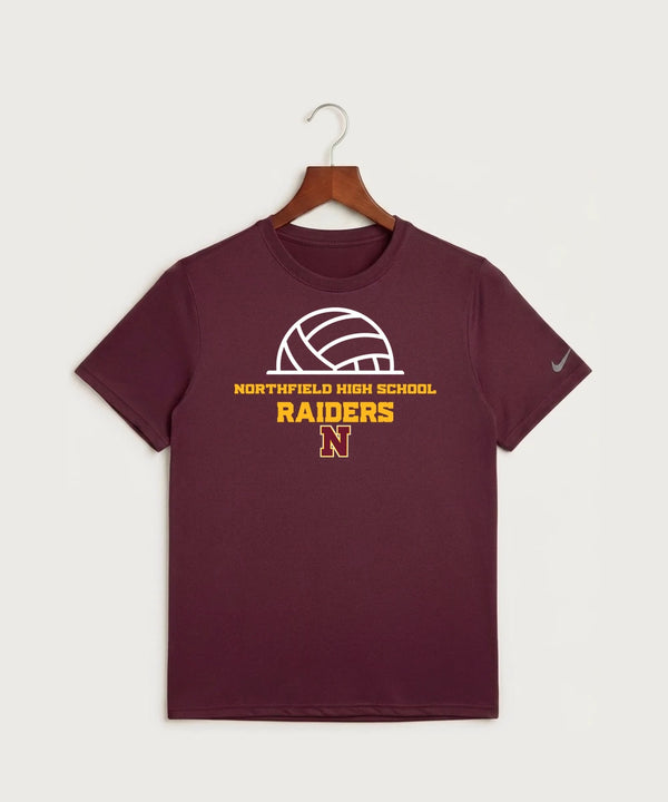 Northfield High School Volleyball (Girls) - Deep Maroon Nike Swoosh Sleeve rLegend Tee NKDX8730