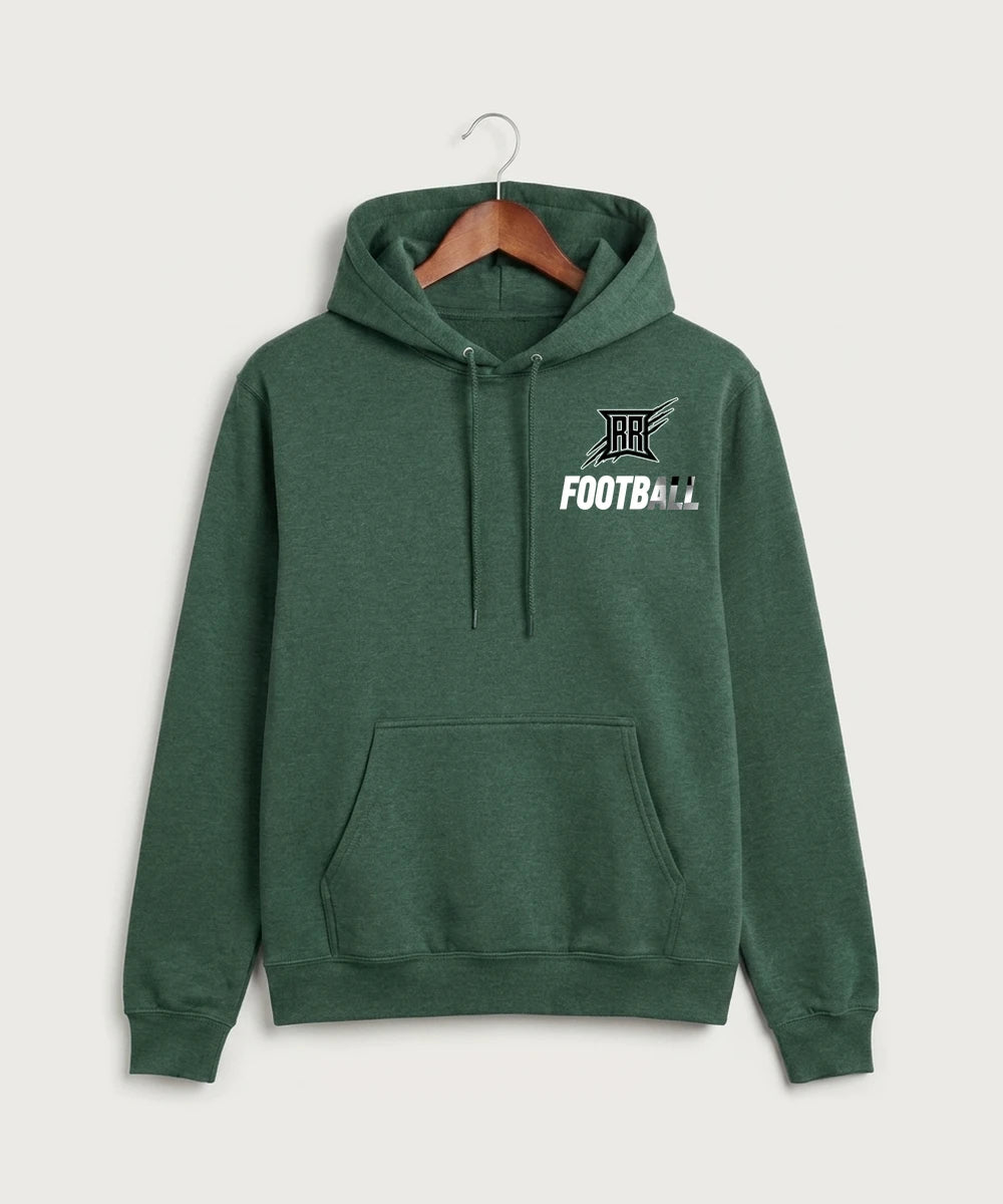 Rock Ridge High School Football (Boys) - Forest Green Heather Port & Co Core Fleece Pullover Hooded Sweatshirt. PC78H