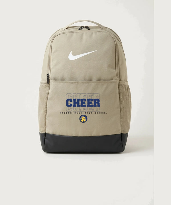 Wausau West High School Cheer - Desert Khaki Nike Brasilia Medium Backpack NKDH7709