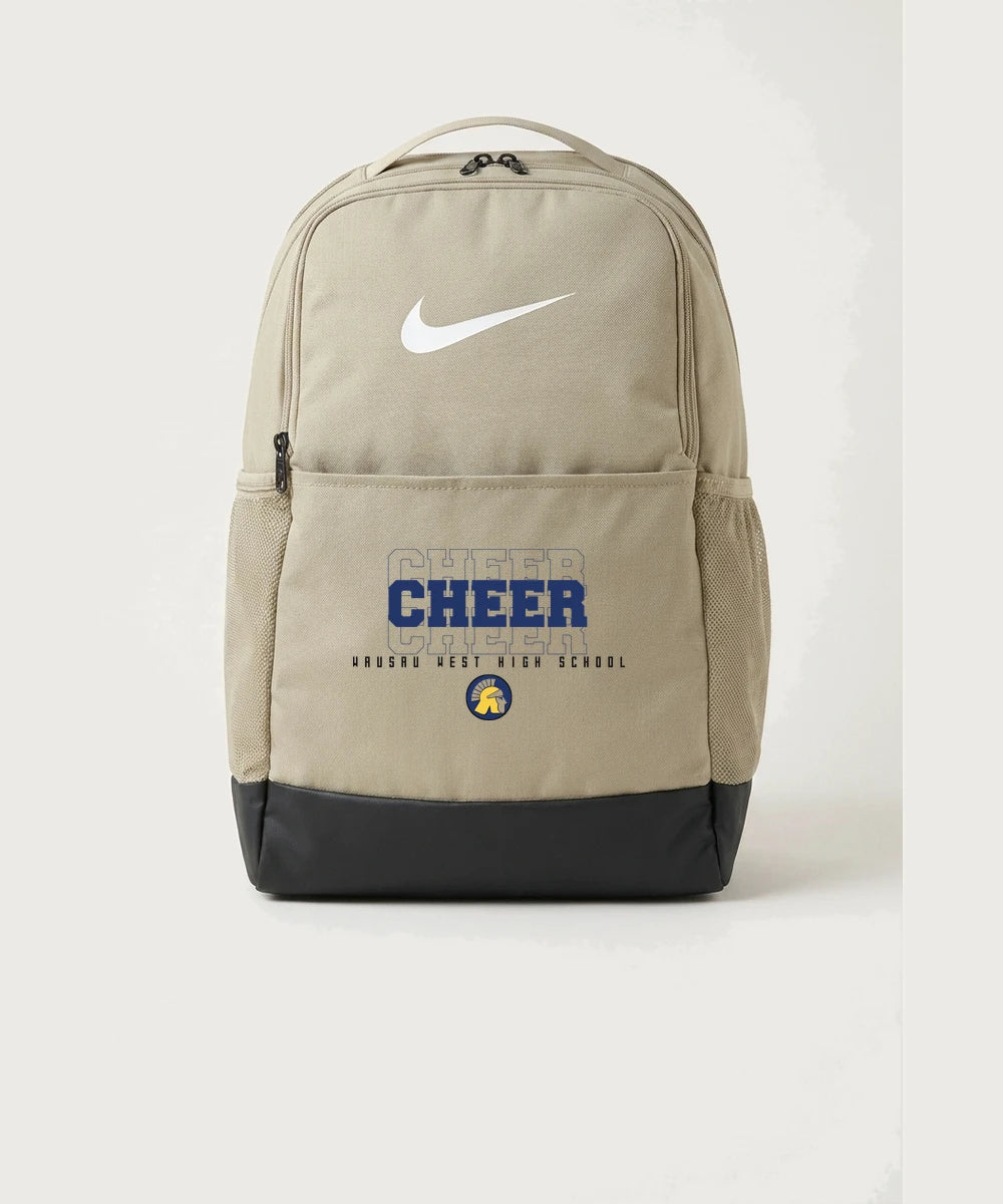 Wausau West High School Cheer - Desert Khaki Nike Brasilia Medium Backpack NKDH7709