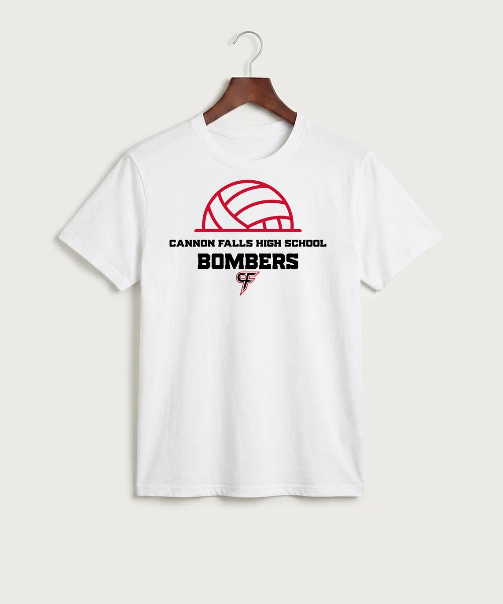 Cannon Falls High School Volleyball (Girls) - White Port & Co Core Cotton Tee. PC54