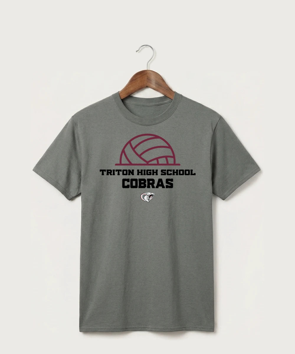 Triton High School Volleyball (Girls) - Medium Grey Port & Co Core Cotton Tee. PC54