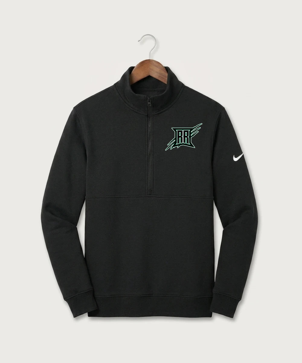 Rock Ridge High School Football (Boys) - Black Nike Club Fleece Sleeve Swoosh 1/2-Zip NKDX6718