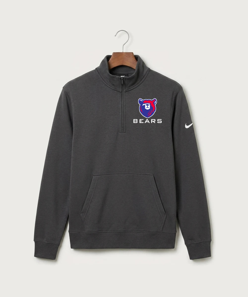 Bertha Hewitt High School Football (Boys) - Anthracite Nike Club Fleece Sleeve Swoosh 1/2-Zip NKDX6718