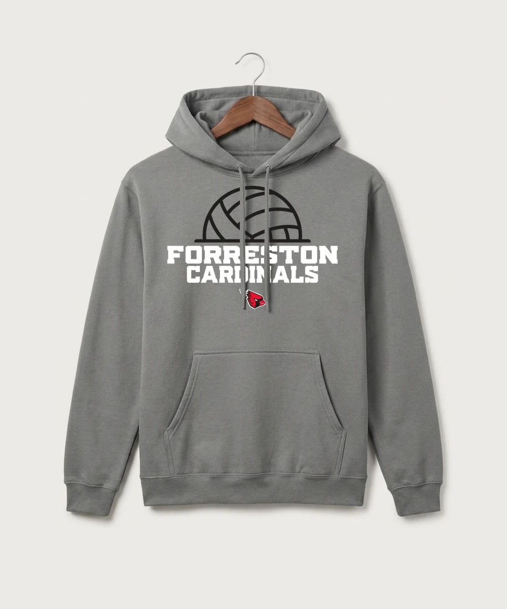 Forreston Volleyball - Medium Grey Port & Co Core Fleece Pullover Hooded Sweatshirt. PC78H