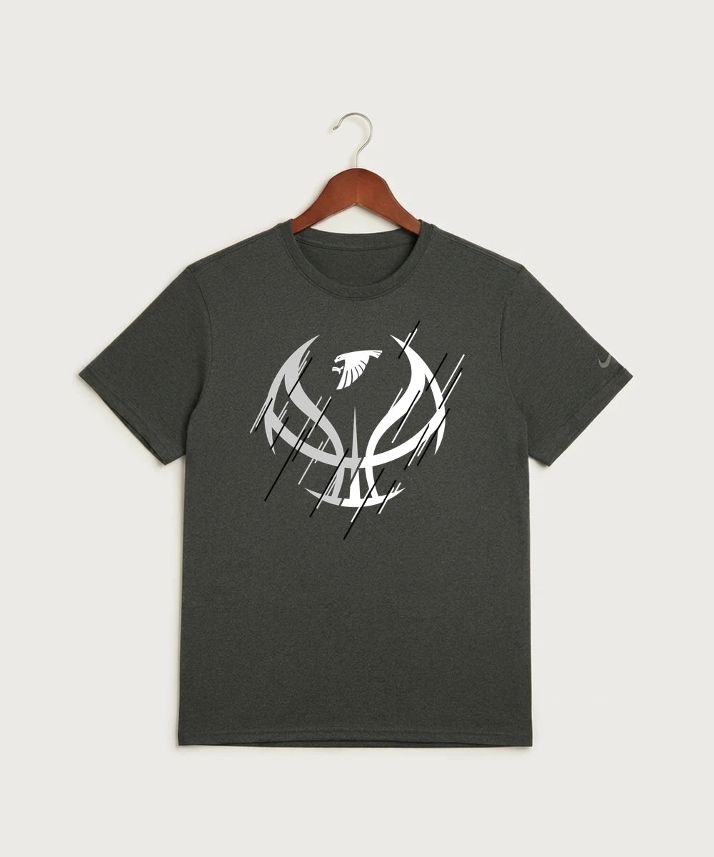 GF E2E Test 03 Girls Basketball - Dark Smoke Heather Nike Swoosh Sleeve rLegend Tee NKDX8730