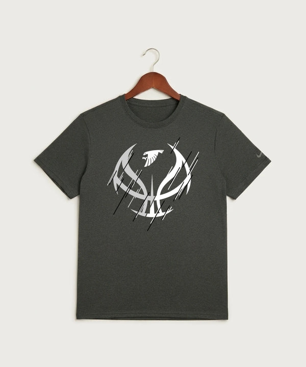 GF E2E Test 03 Girls Basketball - Dark Smoke Heather Nike Swoosh Sleeve rLegend Tee NKDX8730