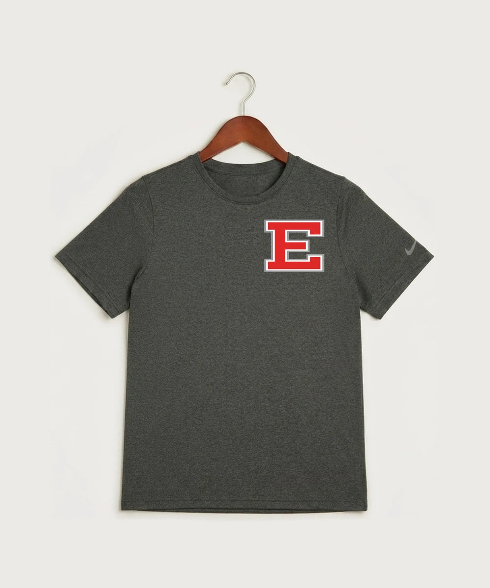 Duluth East High School Cheer (Coed) - Dark Smoke Heather Nike Youth Swoosh Sleeve rLegend Tee NKDX8787
