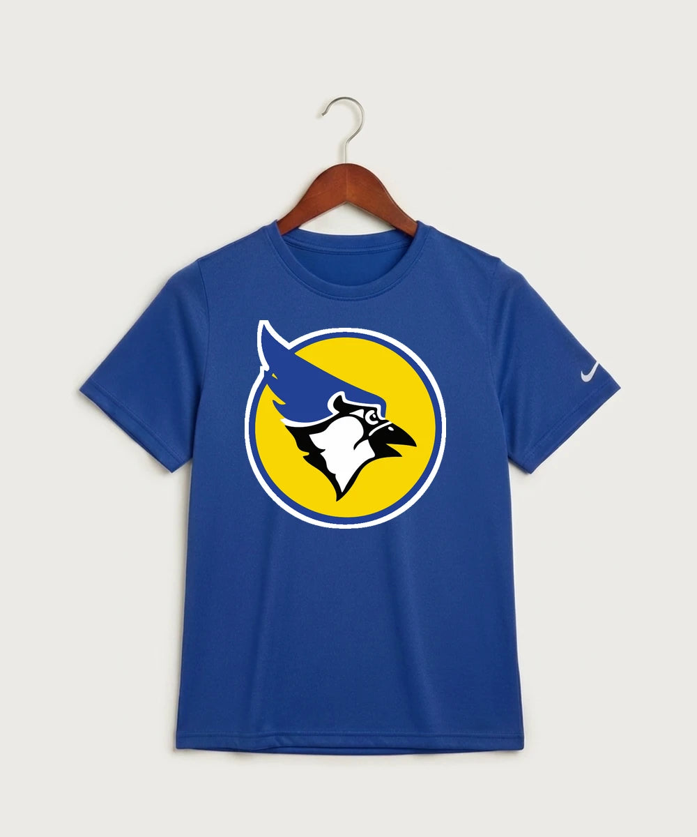 Waseca High School Football (Boys) - Game Royal Nike Youth Swoosh Sleeve rLegend Tee NKDX8787