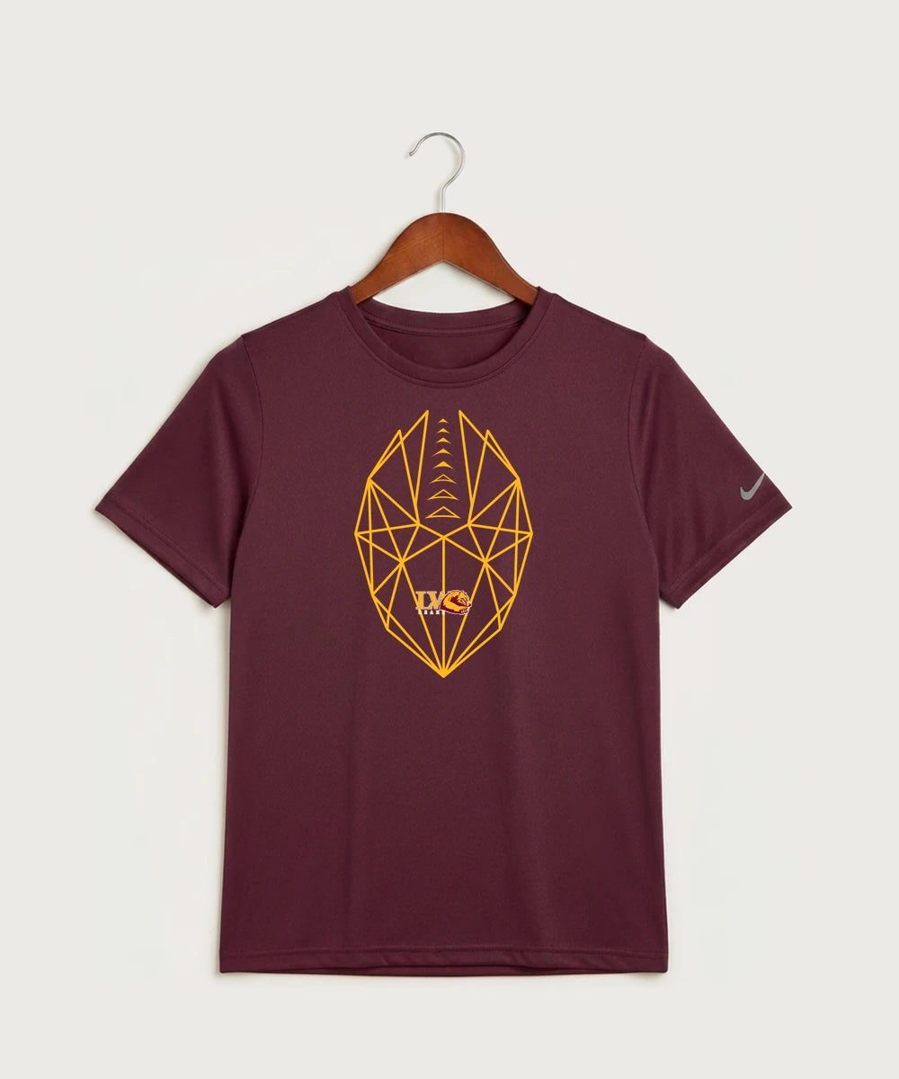 Lake of the Woods High School Football (Boys) - Deep Maroon Nike Youth Swoosh Sleeve rLegend Tee NKDX8787