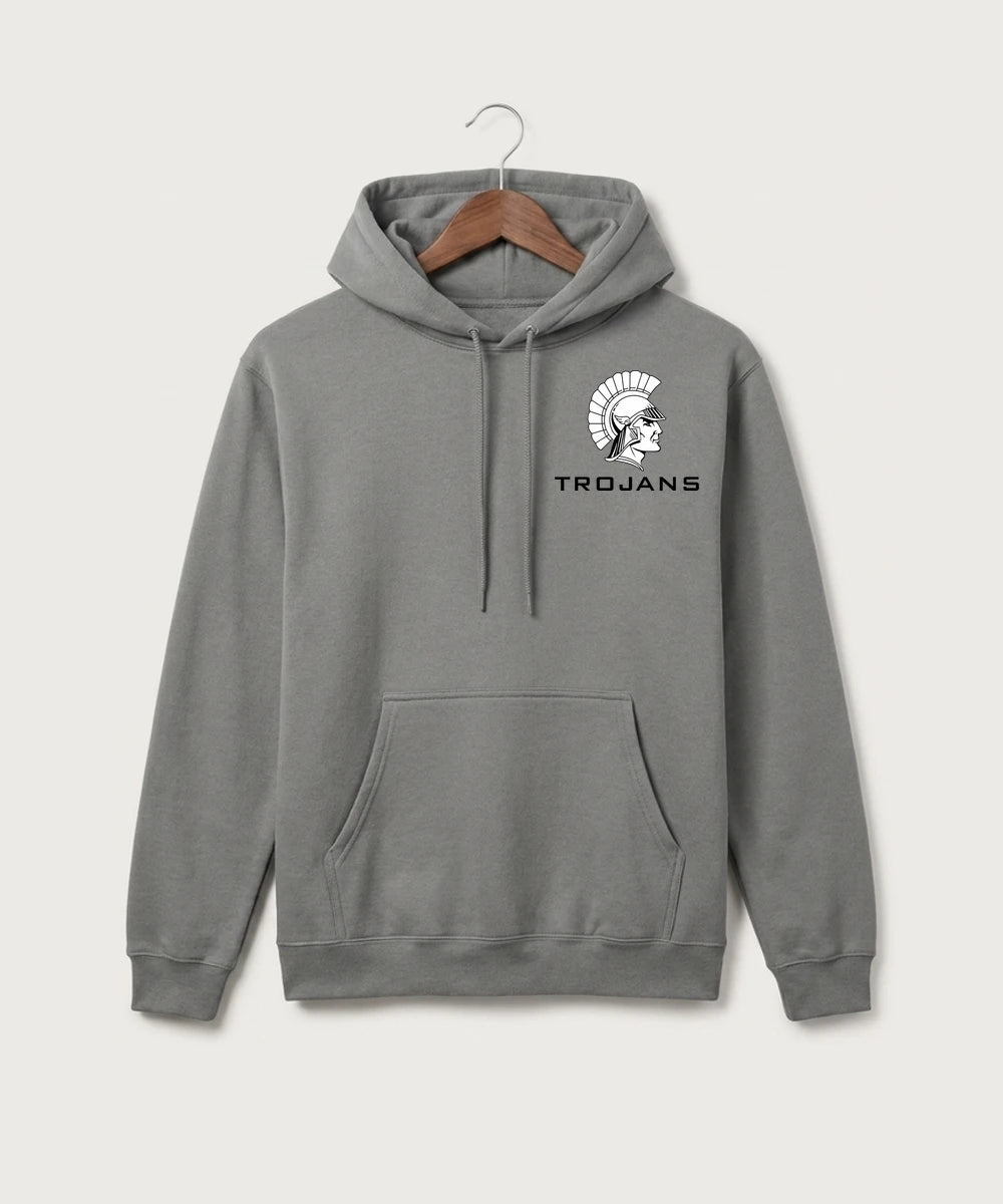 Wauwatosa West Football - Medium Grey Port & Co Core Fleece Pullover Hooded Sweatshirt. PC78H
