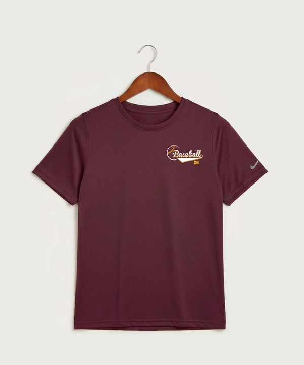 MAYBA Baseball Team Store - Deep Maroon Nike Youth Swoosh Sleeve rLegend Tee NKDX8787