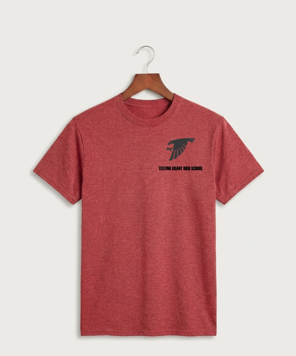 GF E2E Test 03 Girls Basketball - Heather Red Port & Co Core Cotton Tee. PC54