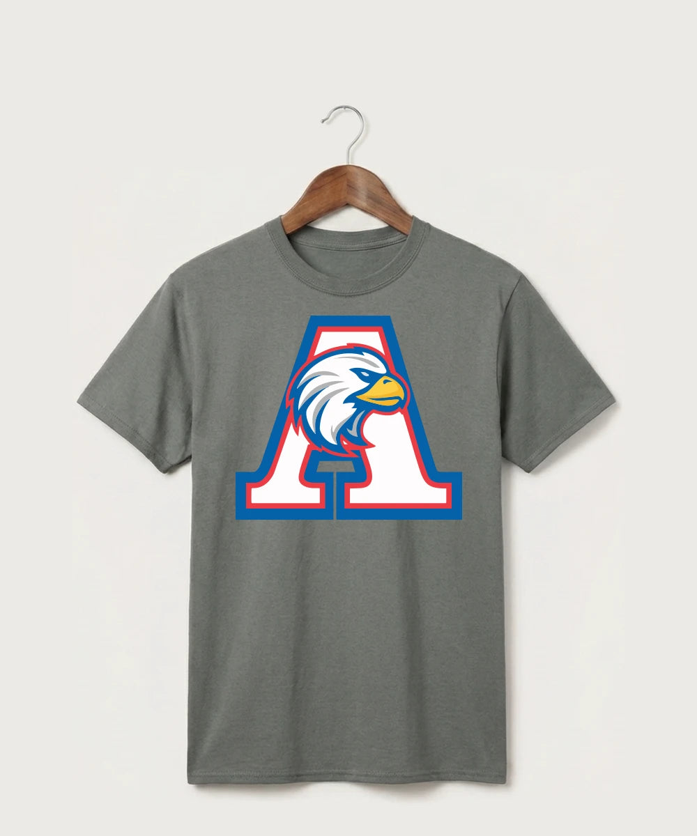 Apollo High School Football (Boys) - Medium Grey Port & Co Core Cotton Tee. PC54