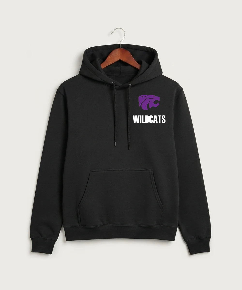 Axtell High School Basketball (Girls) Team Store - Jet Black Port & Co Core Fleece Pullover Hooded Sweatshirt. PC78H