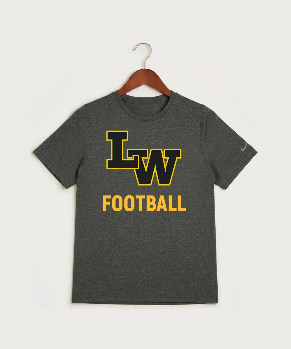 Le-Win Football - Dark Smoke Heather Nike Youth Swoosh Sleeve rLegend Tee NKDX8787