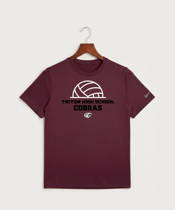 Triton High School Volleyball (Girls) - Deep Maroon Nike Swoosh Sleeve rLegend Tee NKDX8730