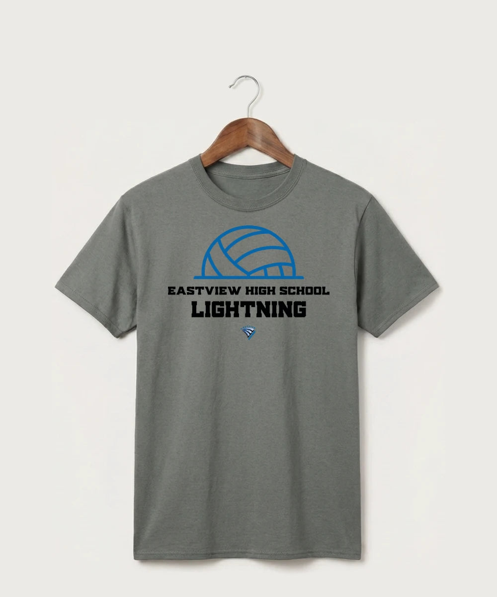 Eastview High School Volleyball (Girls) - Medium Grey Port & Co Core Cotton Tee. PC54