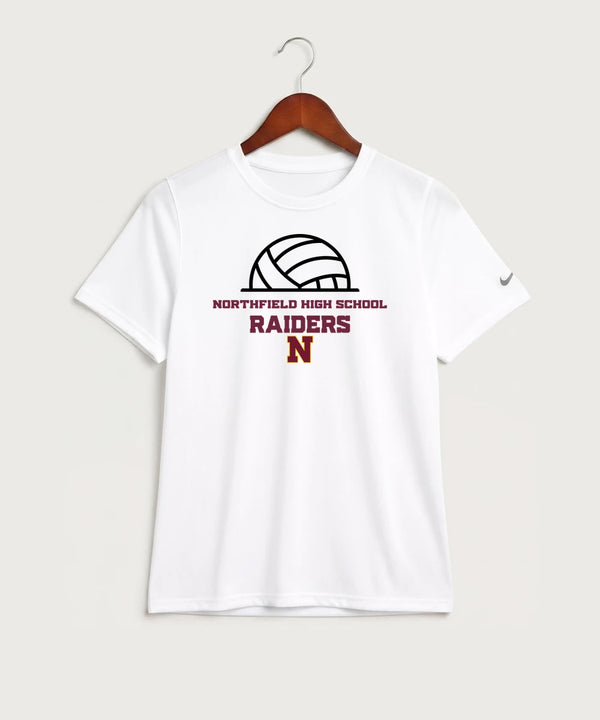 Northfield High School Volleyball (Girls) - White Nike Youth Swoosh Sleeve rLegend Tee NKDX8787