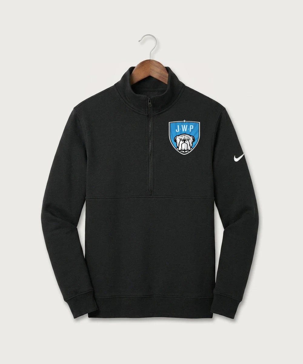 Janesville Waldorf Pemberton Football (Boys) - Black Nike Club Fleece Sleeve Swoosh 1/2-Zip NKDX6718