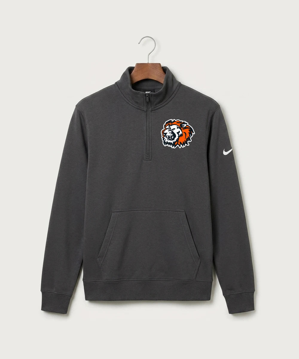 Ogilvie High School Football (Boys) - Anthracite Nike Club Fleece Sleeve Swoosh 1/2-Zip NKDX6718