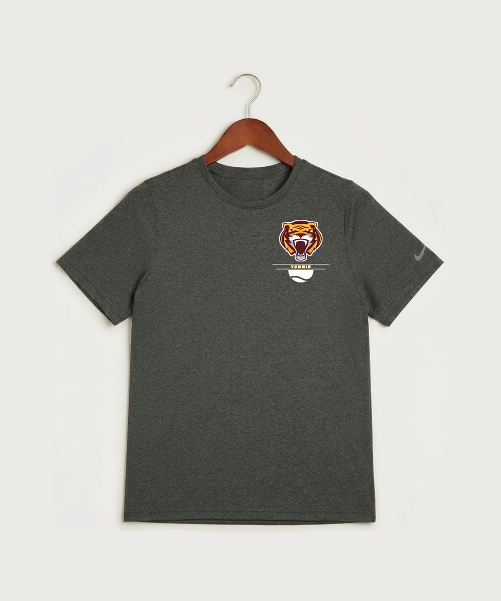 Stewartville High School Tennis (Coed) - Dark Smoke Heather Nike Youth Swoosh Sleeve rLegend Tee NKDX8787