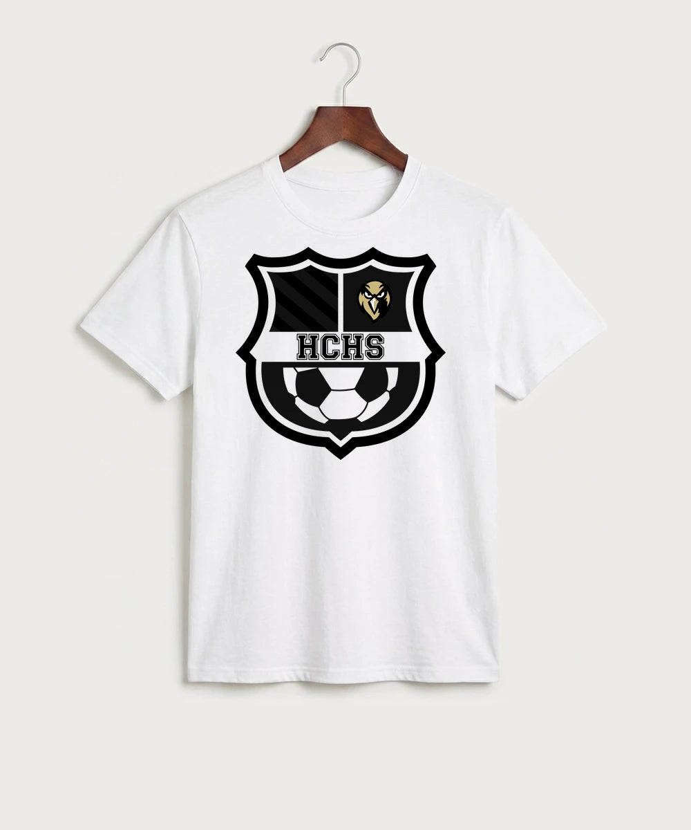 Hudson Catholic High School Soccer Team Store - White Port & Co Core Cotton Tee. PC54