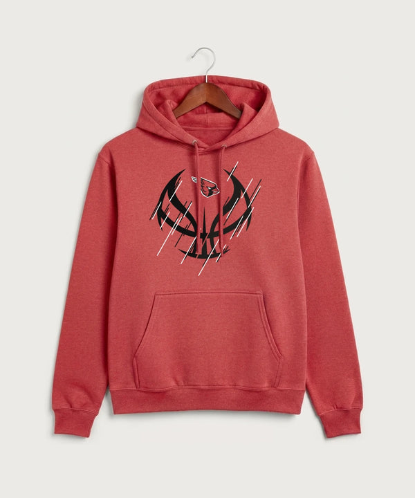 Forreston Basketball - Heather Red Port & Co Core Fleece Pullover Hooded Sweatshirt. PC78H