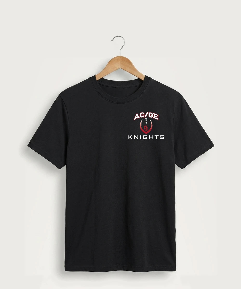 Alden-Conger-Glenville Emmons High School Football (Boys) - Jet Black Port & Co Core Cotton Tee. PC54