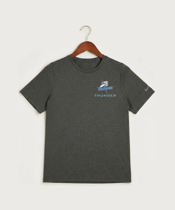 Long Prairie Grey Eagle High School Volleyball (Girls) - Dark Smoke Heather Nike Youth Swoosh Sleeve rLegend Tee NKDX8787