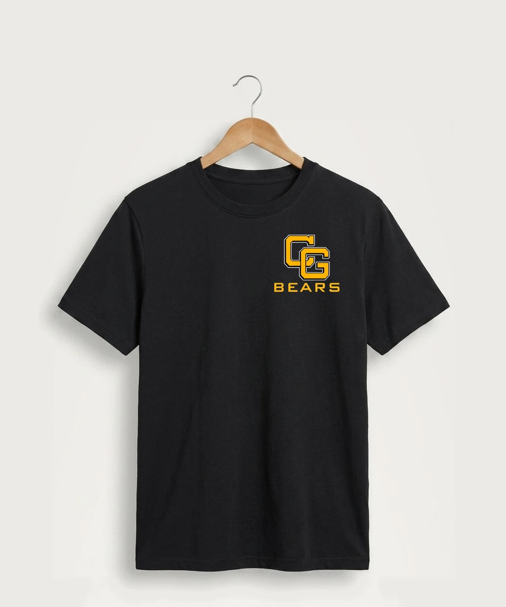 Clearbrook Gonvick High School Football (Boys) - Jet Black Port & Co Core Cotton Tee. PC54