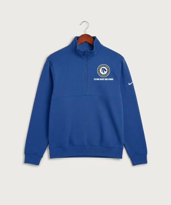 GF E2E Test 05 Boys Basketball - Game Royal Nike Club Fleece Sleeve Swoosh 1/2-Zip NKDX6718