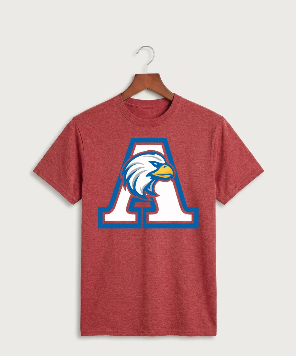 Apollo High School Football (Boys) - Heather Red Port & Co Core Cotton Tee. PC54